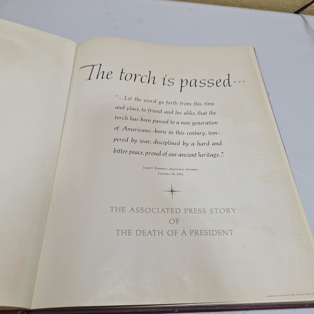 1963‎ The Torch Is Passed JFK Death Of President Hardcover Book Houston Post - Picture 2 of 11